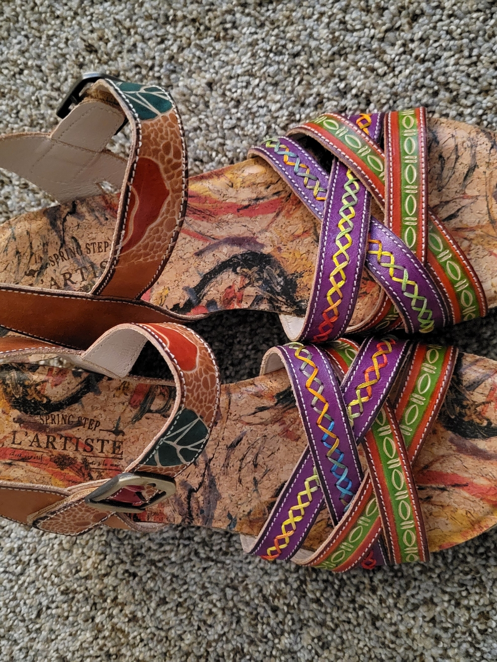 L'ATISTE Women's Multicolor Embroidered Strappy Sandal